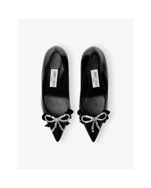 Jimmy Choo Black Auria 70 Spazzolato-Leather Courts