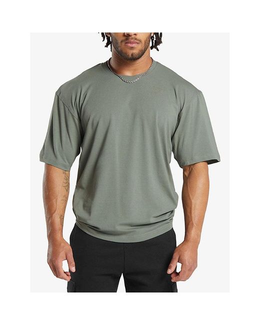 GYMSHARK Green Power Logo-Print Stretch-Cotton T-Shirt for men