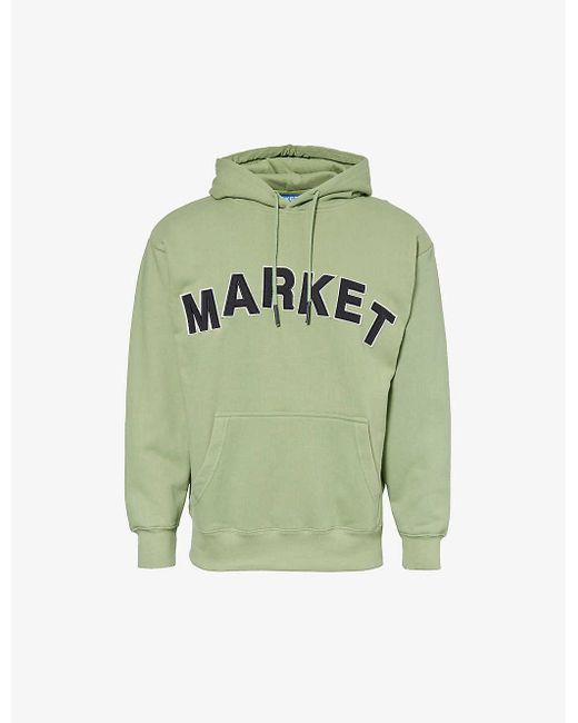 Market Green Community Garden Brand-appliqué Cotton-jersey Hoody for men