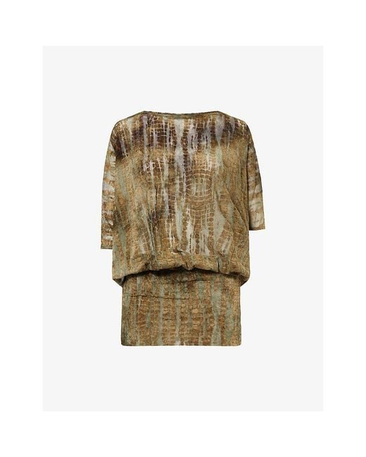 Jaded London Green Ophidian Backless Woven Mini Dress