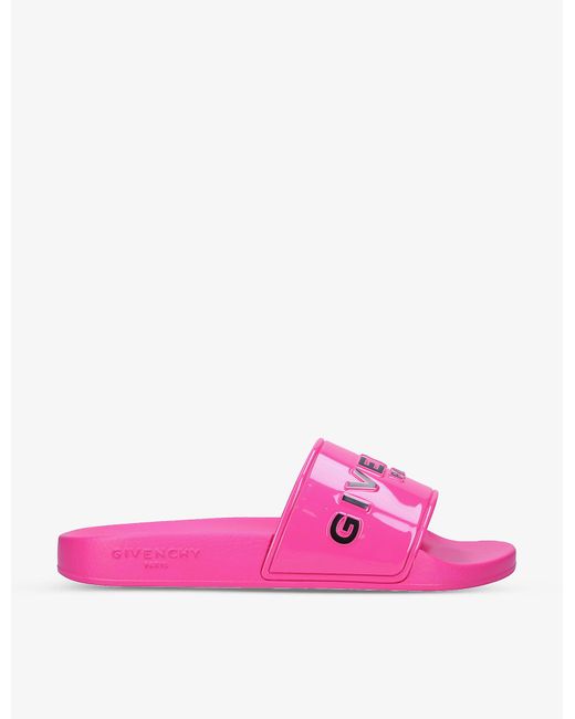 Givenchy Logo-detail Rubber Sliders in Pink | Lyst