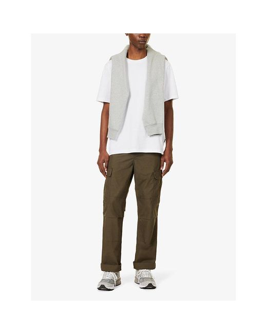 Carhartt Natural Cargo-pocket Tapered-leg Cotton Trousers for men