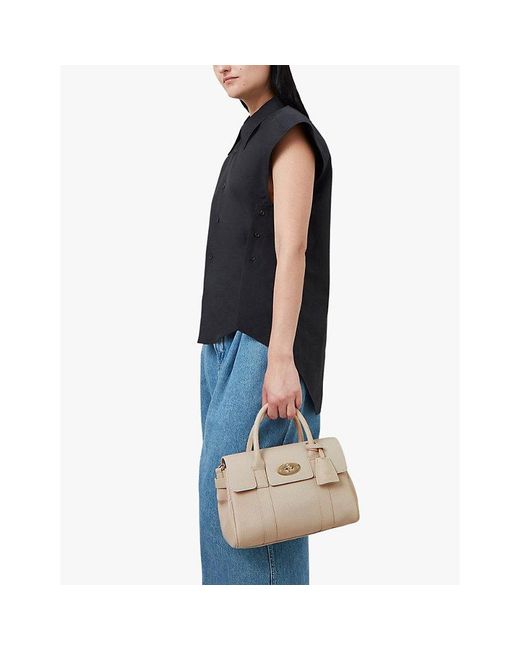 Mulberry Metallic Bayswater Satchel Small Leather Top-Handle Bag