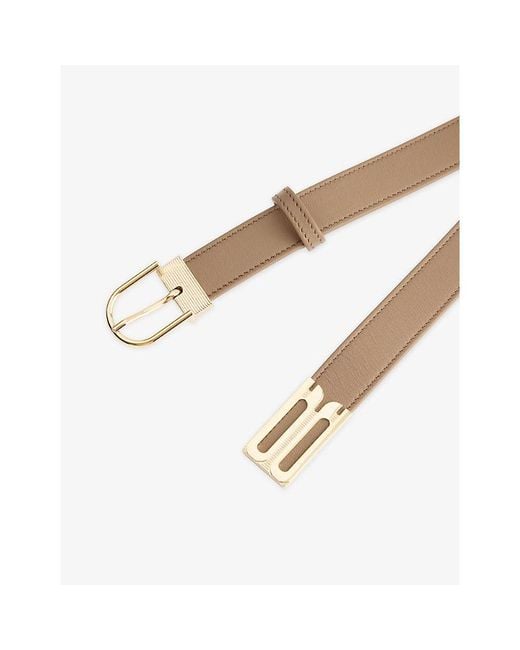 Victoria Beckham Natural Dorian B Finite Leather Belt