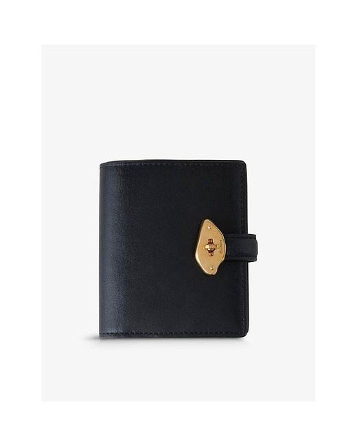 Mulberry Black Lana Compact Leather Wallet