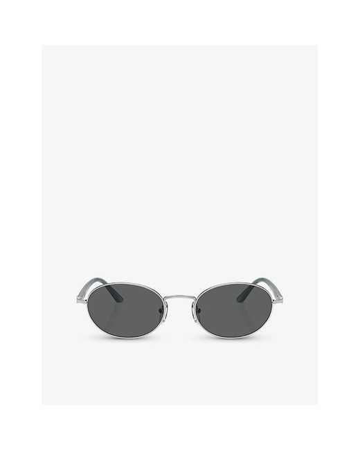 Persol Gray Po1018s Ida Round-frame Metal Sunglasses