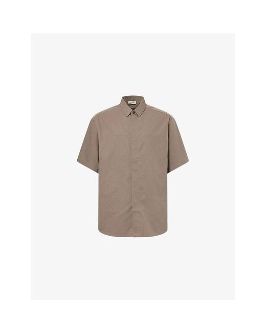 Fear Of God Brown Classic Short-Sleeve Cotton Blend Shirt for men