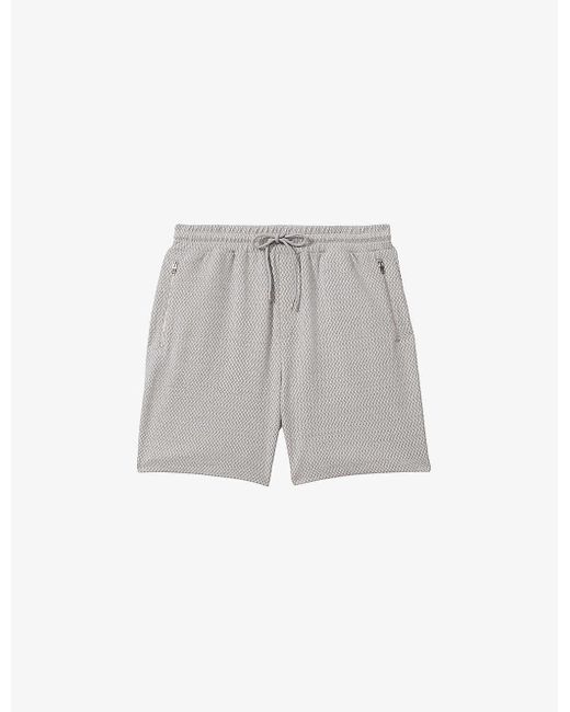 Reiss Gray Penbrook Elasticated-waist Regular-fit Stretch-cotton Shorts X for men