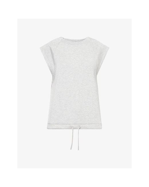 Varley White Salome Raglan Stretch-Woven T-Shirt
