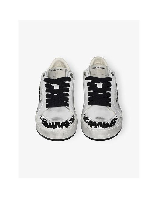 Zadig & Voltaire White Fly Wings Leather Low-Top Trainers