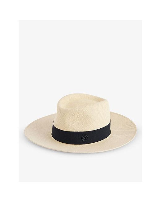 Maison Michel Blue New Abby Braided-trim Wool Hat