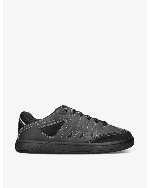 KENZO Black Pxt Leather Low-top Trainers for men