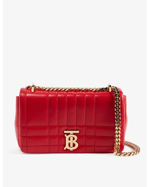 Burberry Lola Brandplaque Leather Crossbody Bag in Bright Red (Red) Lyst Canada