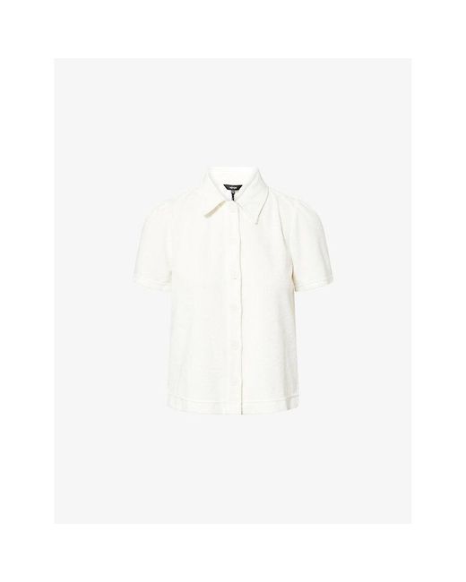 ME+EM White Towelling Short Sleeve Shirt