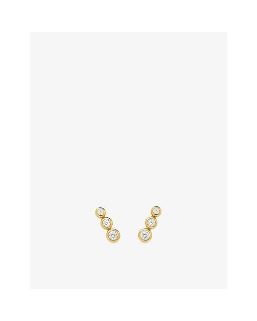 Missoma Metallic Triple Stone 18Ct Vermeil And Cubic Zirconia Stud Earrings