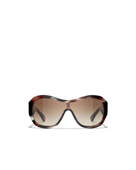 Chanel Brown Shield Sunglasses