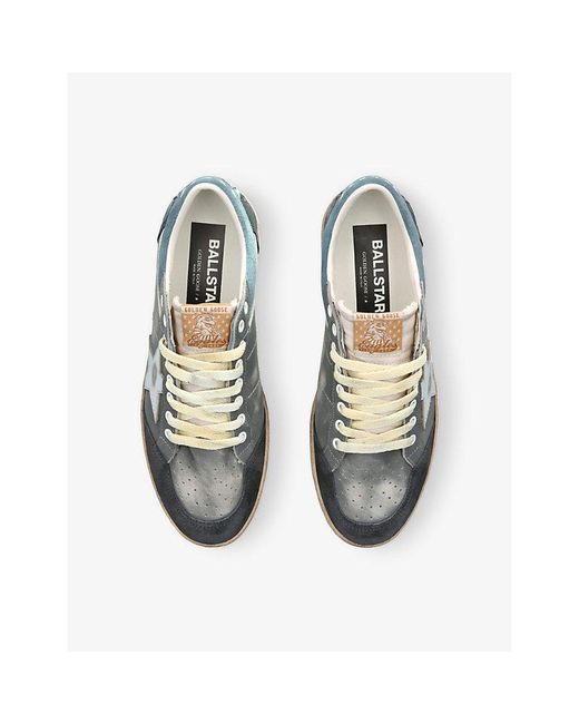Golden Goose Deluxe Brand Blue Ballstar Double Leather Low-Top Trainers for men