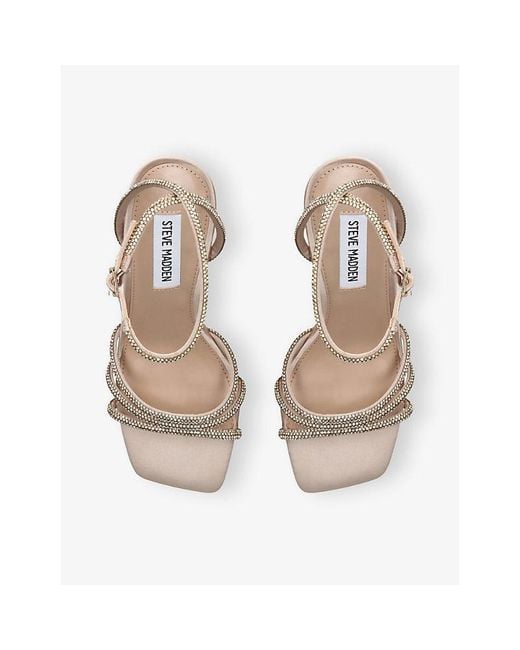Steve Madden White Aubri Satin Wedge Sandals