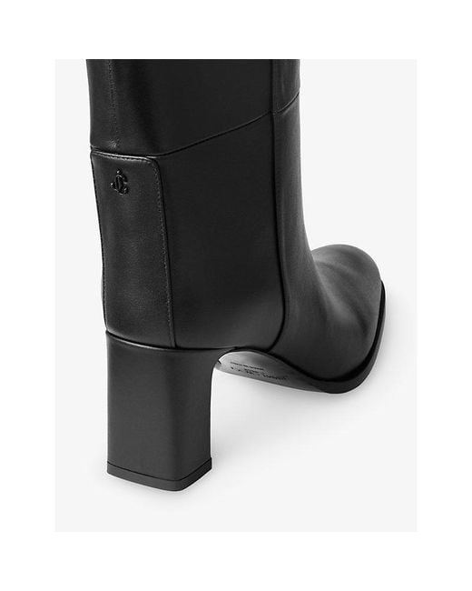Jimmy Choo Black Caly 65 Leather Knee-High Boots