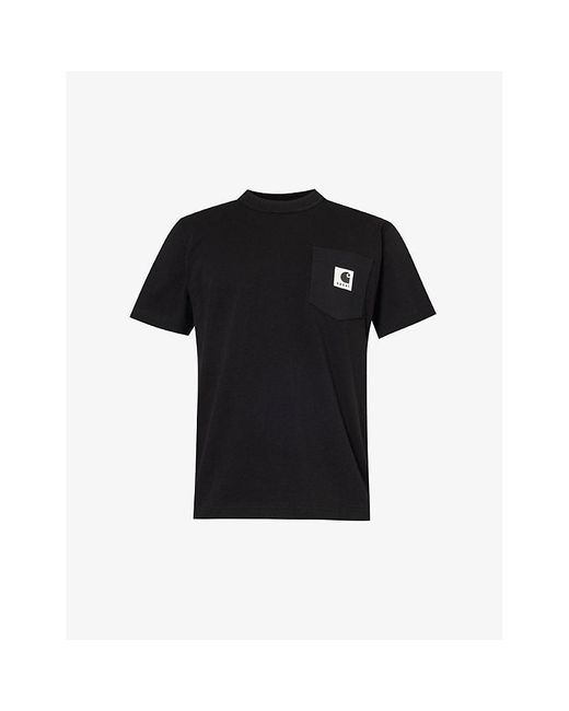 Sacai Black X Carhartt Wip Brand-patch Cotton-jersey T-shirt for men