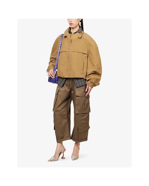 Acne Natural Logo-Embroidered Sport Nylon Jacket