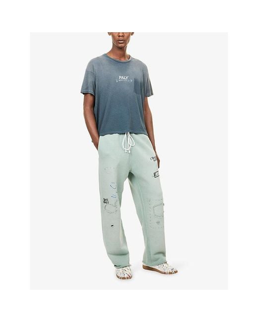 Paly Hollywood Green Alta Cienega Straight-Leg Cotton Jogging Bottoms for men