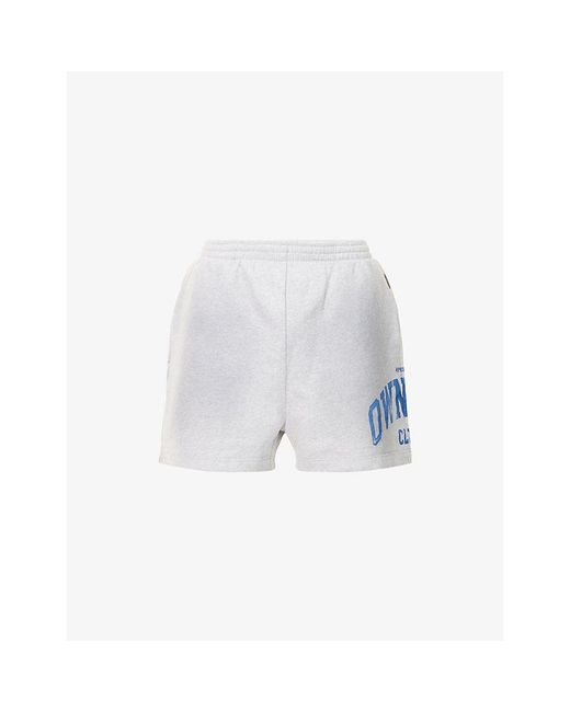 Represent White Big Owners Club Graphic-Print Cotton Shorts for men