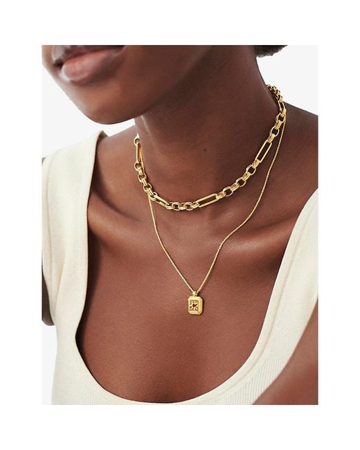 Missoma Metallic January Garnet Birthstone 18Ct Vermeil Sterling Pendant Necklace