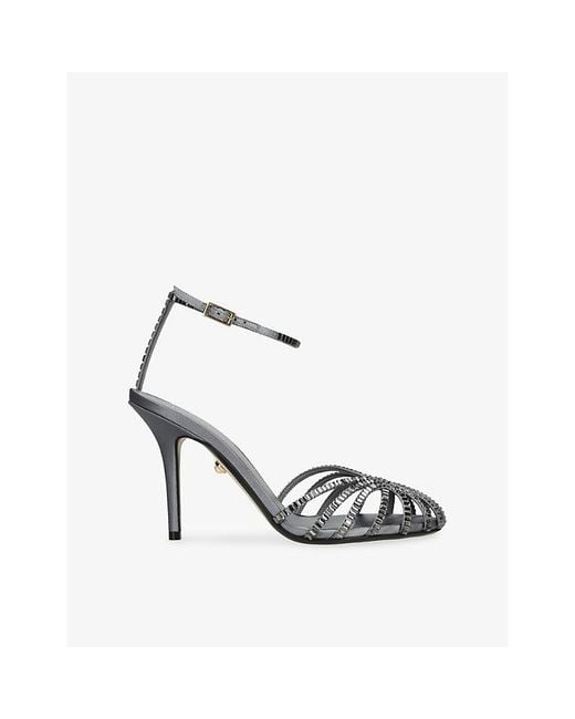 ALEVI White Penelope 95 Heeled Satin Pumps