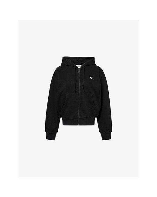 Carhartt Black Casey Logo-Embroidered Cotton Hoody