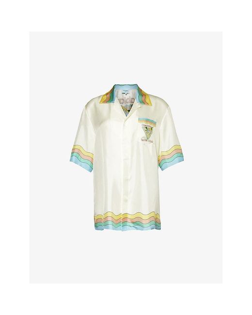 Casablancabrand Multicolor Graphic-print Short-sleeve Silk Shirt