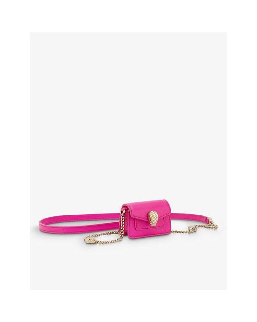 BVLGARI Serpenti Forever Leather Cross-Body Bag in Pink