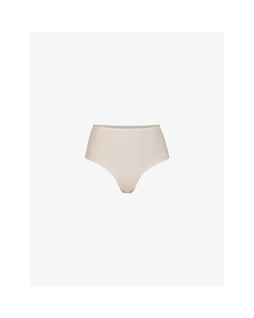 Skims White Fits Everybody High-Rise Stretch-Jersey Briefs