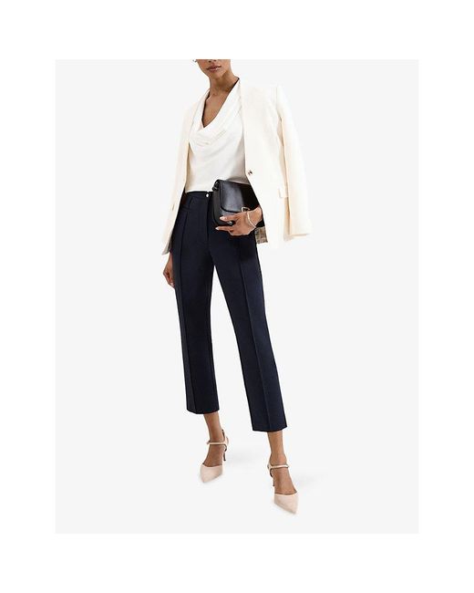 Phase Eight Blue Keri Ponte Zip-Hem Skinny-Fit Woven Trousers