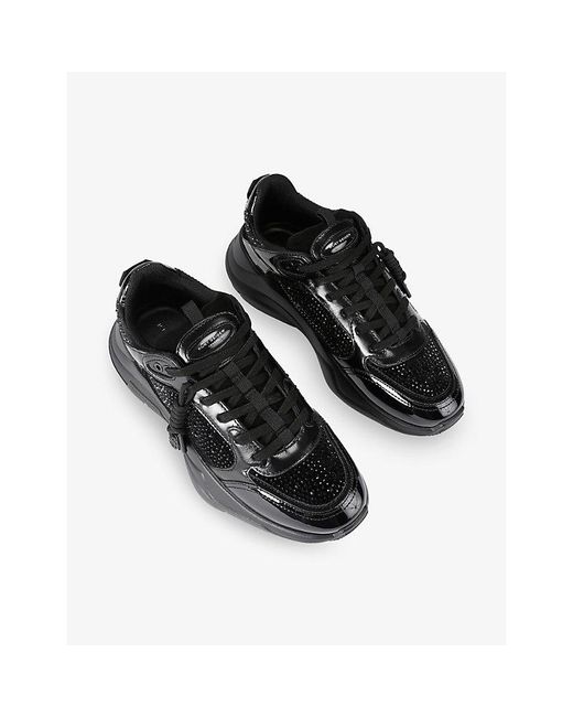 Kurt Geiger Black Royston Faux-Leather Trainers for men