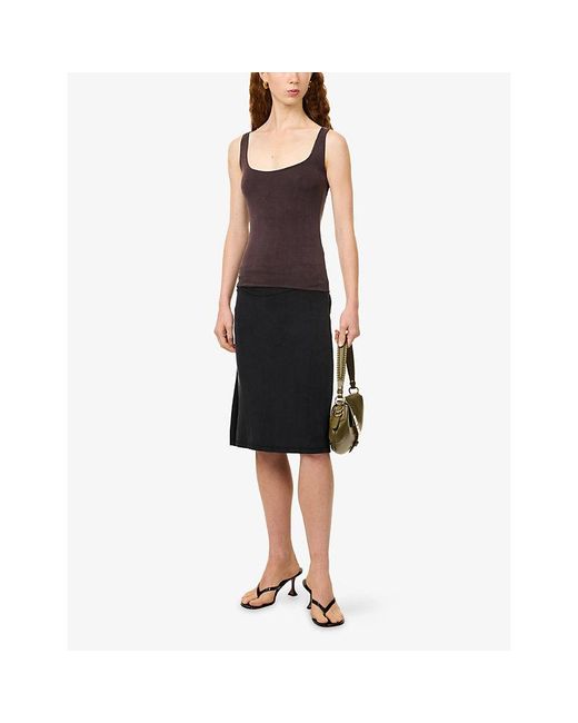 Peachy Den Purple Kylie Square-Neck Stretch-Jersey Vest