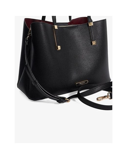 Dune Black Dorry Large Recycled Faux-Leather Tote Bag