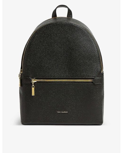 Ted Baker Black Coorra Pebbled Leather Backpack