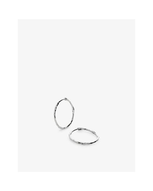 Monica Vinader White Siren Muse Medium 14Ct Hoop Earrings