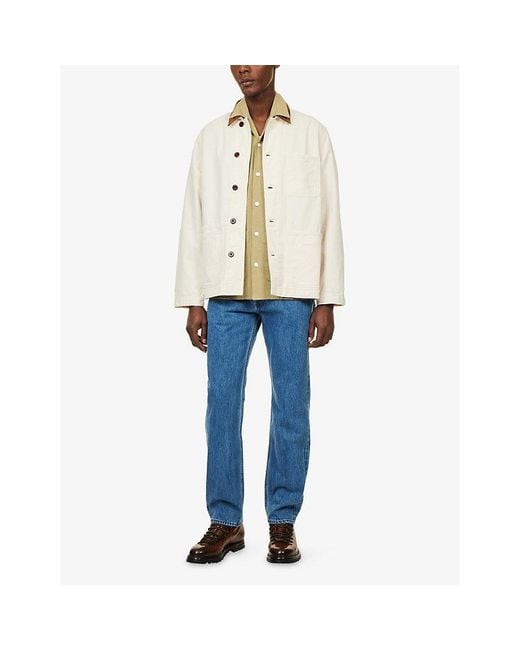 Drake's Blue Wide-Leg Denim Jeans for men
