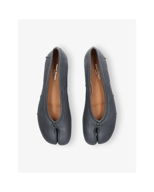 Maison Margiela Blue Tabi Leather Ballet Flats