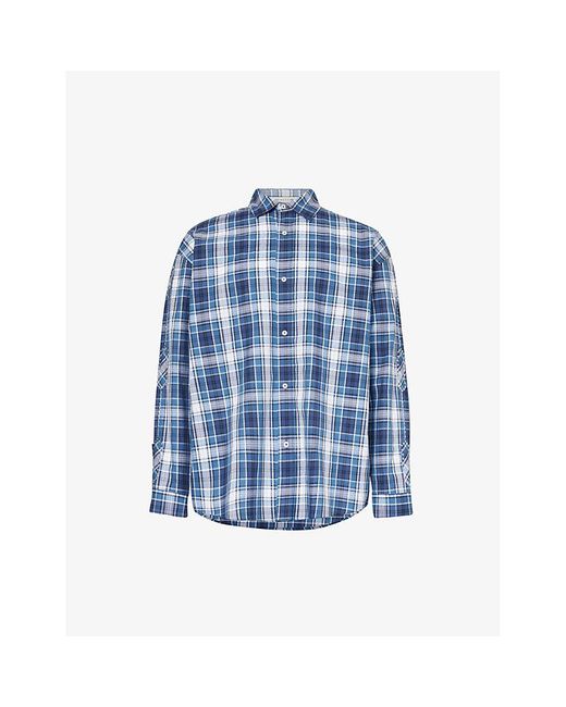 1017 ALYX 9SM Blue Plaid-print Long-sleeve Cotton Shirt for men