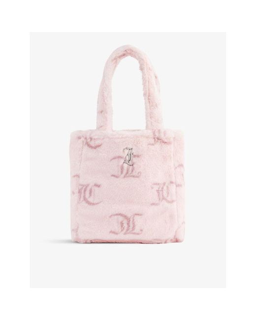 Juicy Couture Pink Monogram-print Faux-fur Tote Bag