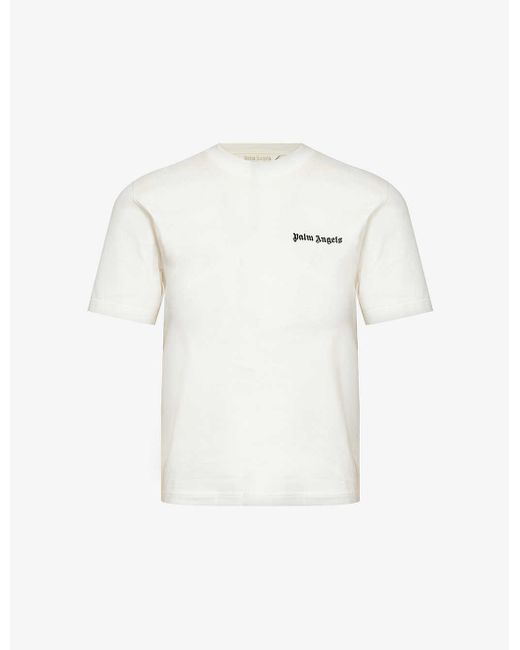Palm Angels White Classic Brand-logo Cotton-jersey T-shirt X