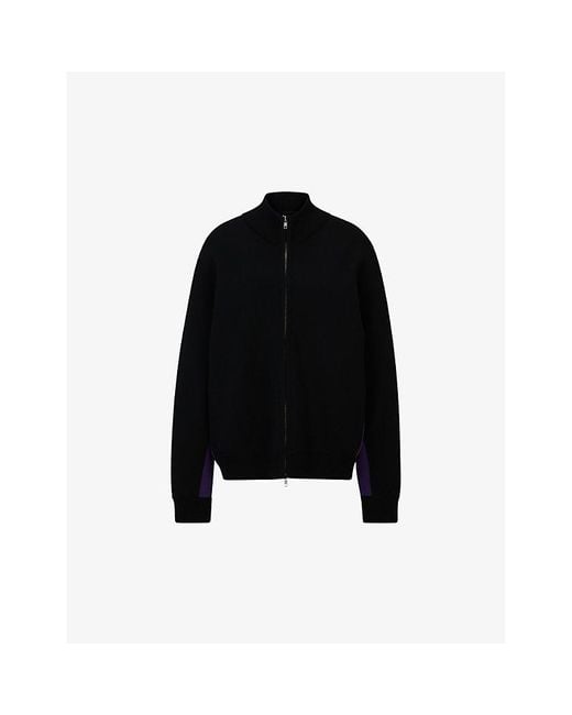 Boss Black X Naomi Campbell Contrast-panel Knitted Jacket