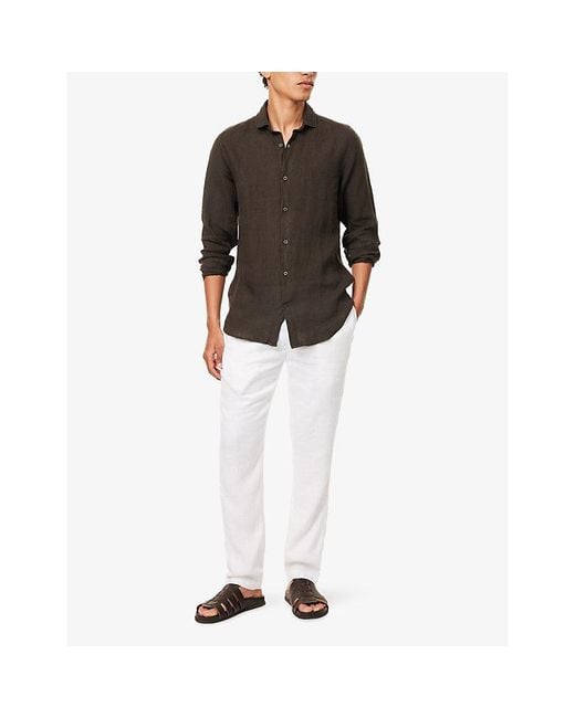 Frescobol Carioca White Oscar Tapered-Leg Linen And Cotton-Blend Chino Trousers for men