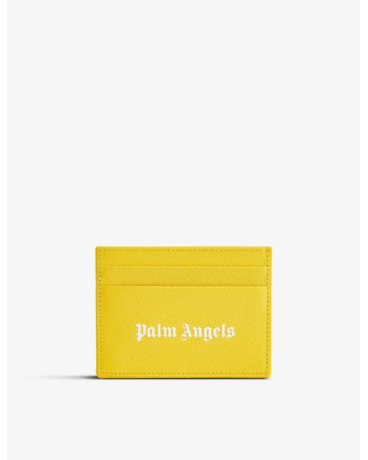 Palm Angels Caviar Logo-embossed Leather Card Holder in Yellow White ...