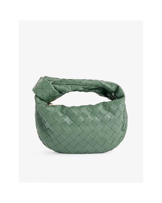 Bottega Veneta Green Mini Jodie Leather Top-handle Bag