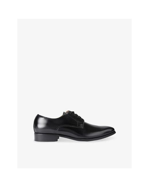 Steve Madden Black Parscal Leather Shoes for men
