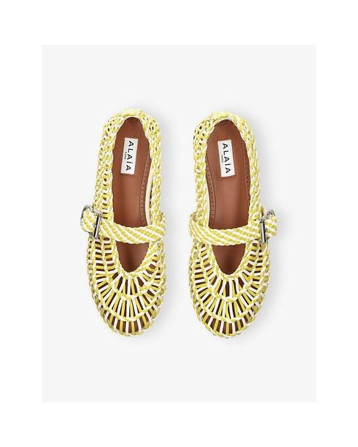 Alaïa Metallic Ballerina Braided Mesh Ballet Flats
